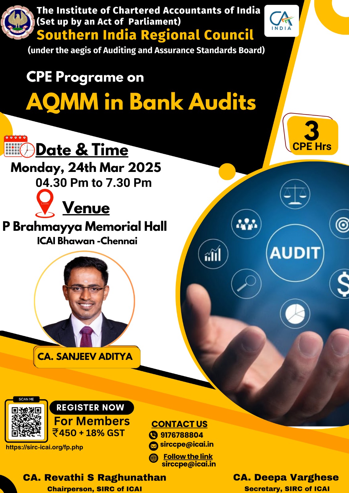 Bank Audit Series:5-AQMM in Bank Audits@ICAI Bhawan, Nungambakkam